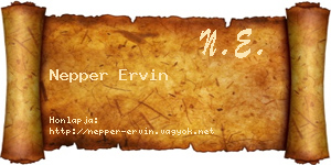 Nepper Ervin névjegykártya