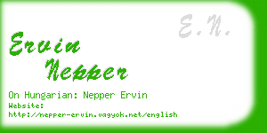 ervin nepper business card